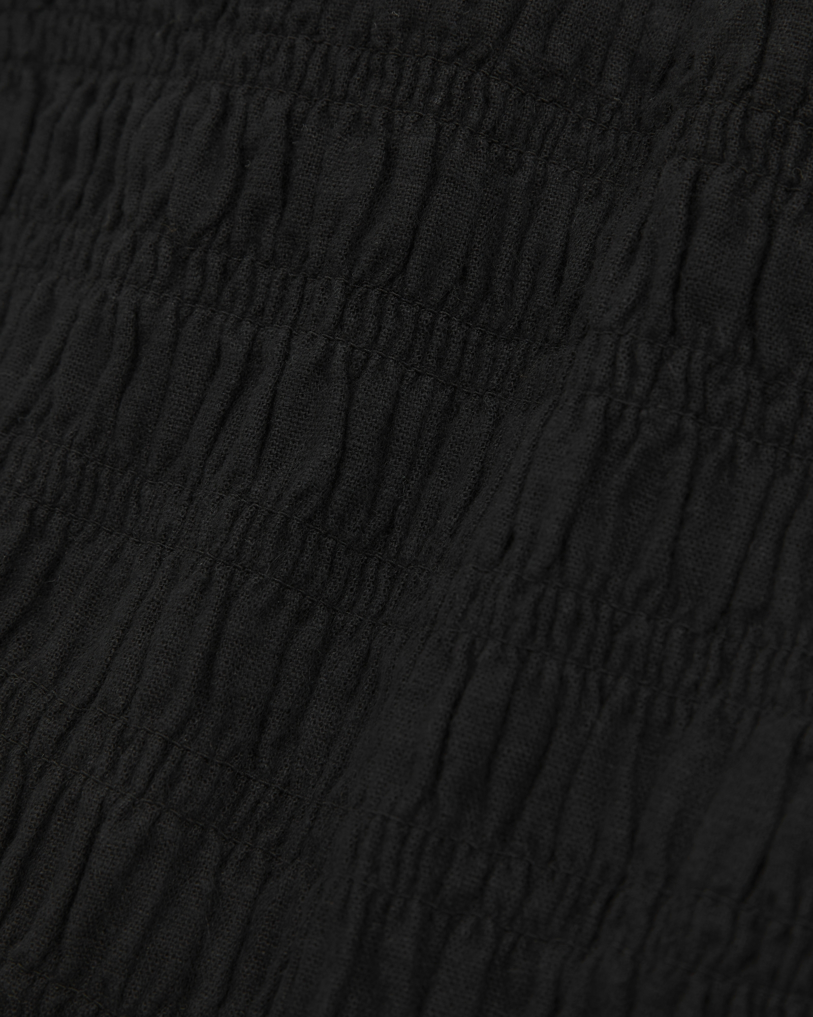 Linen-Blend Tie-Back Smocked Top