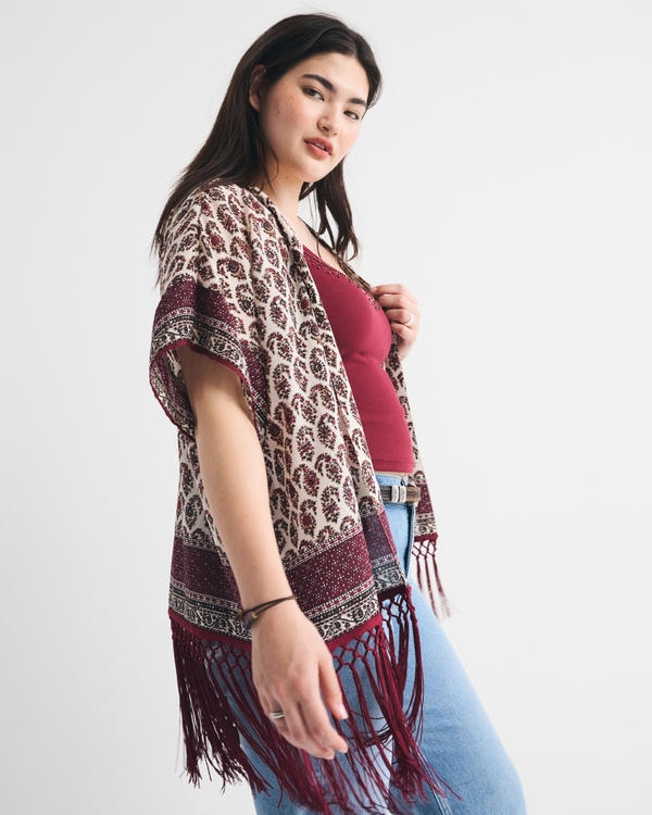 Women's Embroidered Fringe Shawl | Women's Tops | Abercrombie.com
