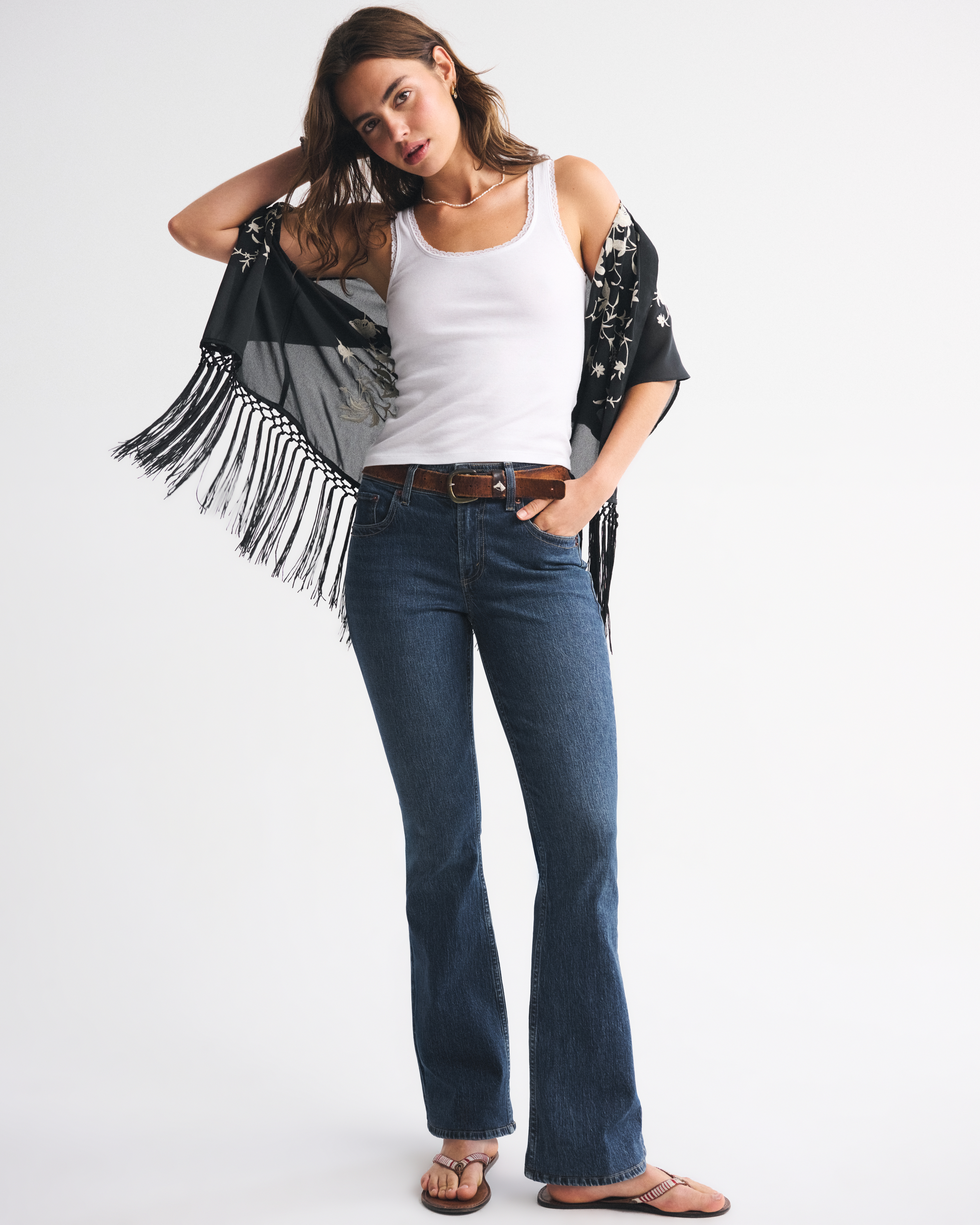Женские топы Abercrombie & Fitch Embroidered Fringe Shawl — фото 3