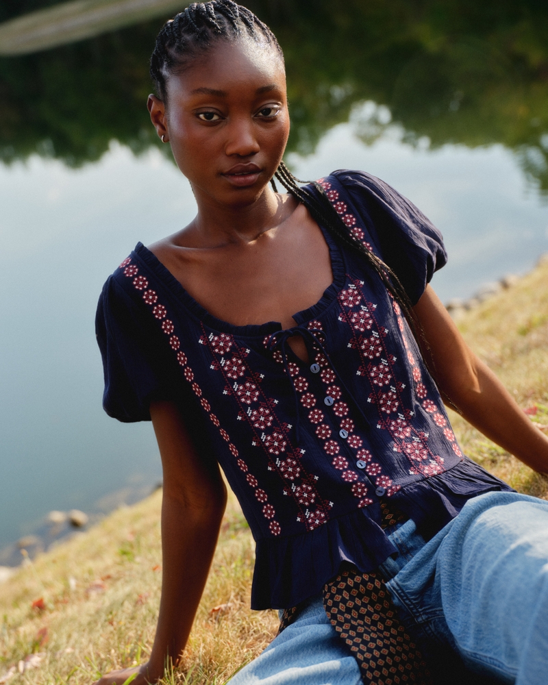 【Alumu.】 puff sleeve peplum tops KIC_140-5375-00198-208_life1?