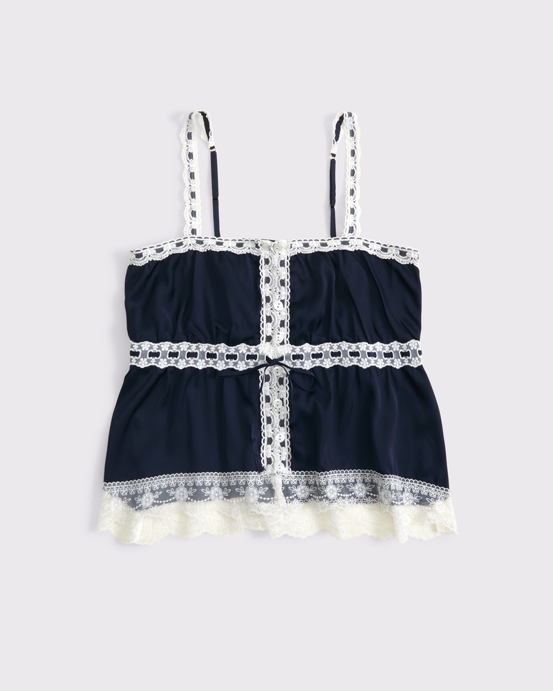 Women's Lace-Trim Button-Through Cami | Women's Sale | Abercrombie.com
