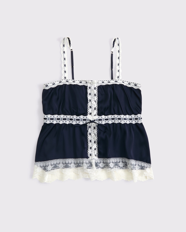 Women's Lace-Trim Button-Through Cami | Women's Sale | Abercrombie.com