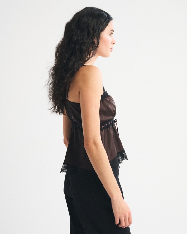 Lace-Trim Button-Through Cami