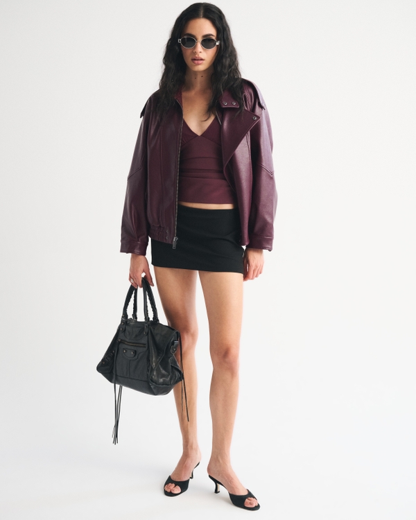 Bra-Free Long-Sleeve Mesh Plunge Top