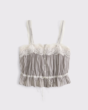 Lace-Trim Button-Through Cinched Cami from Abercrombie & Fitch - $49.99