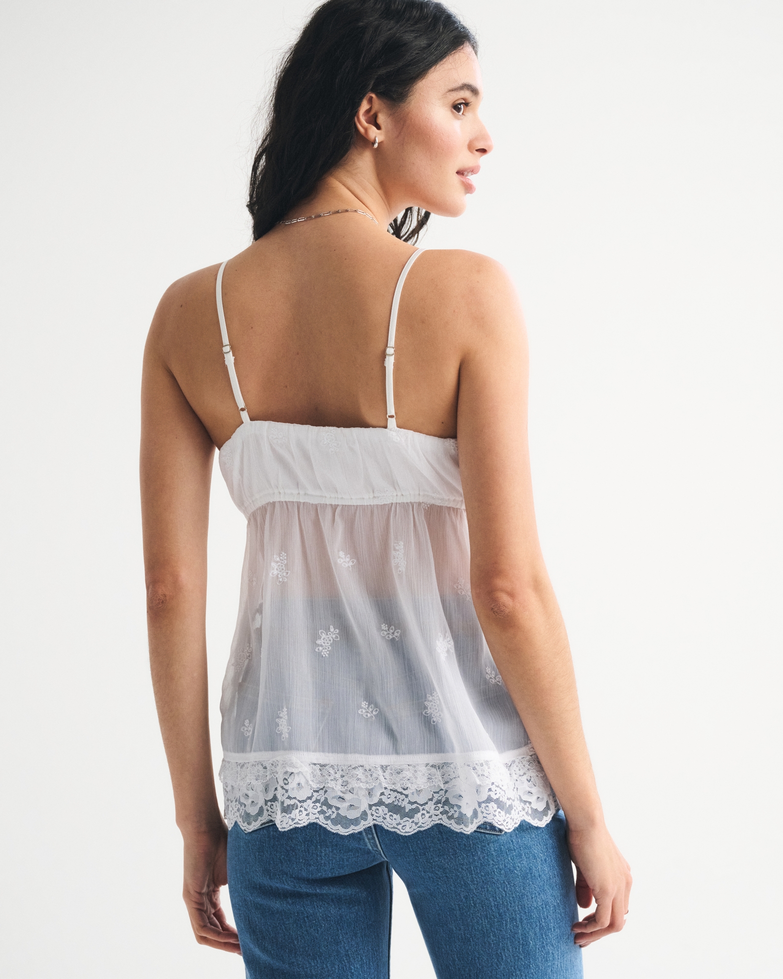 Bra-Free Lace-Trim Flyaway Cami