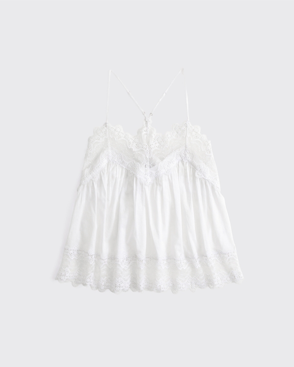 Lace-Trim V-Neck Cami