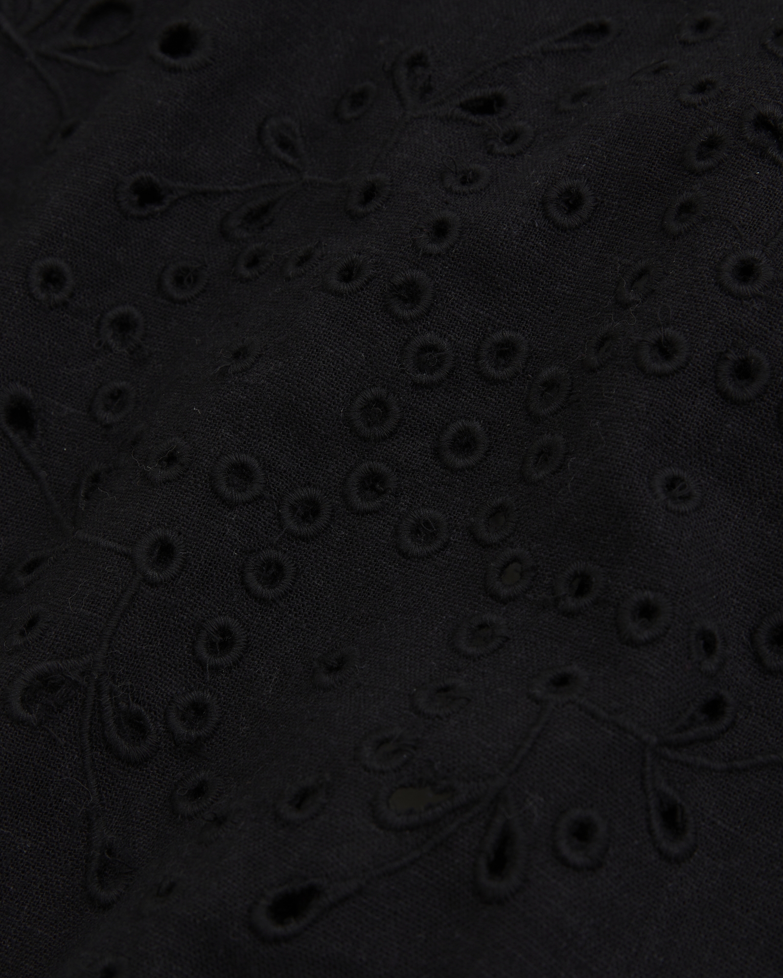 Linen-Blend Embroidered Tie-Back Shell Top