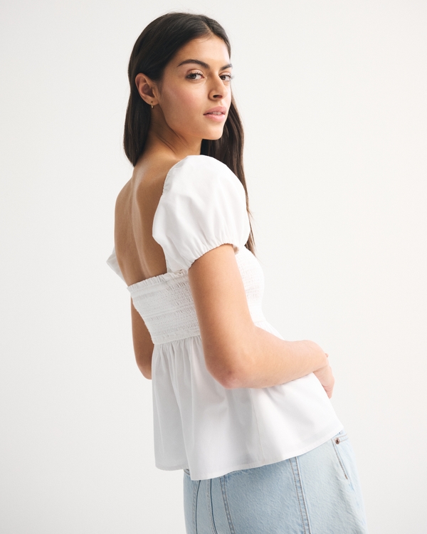 Convertible Sleeve Smocked Top