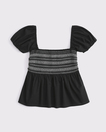 Convertible Sleeve Smocked Top