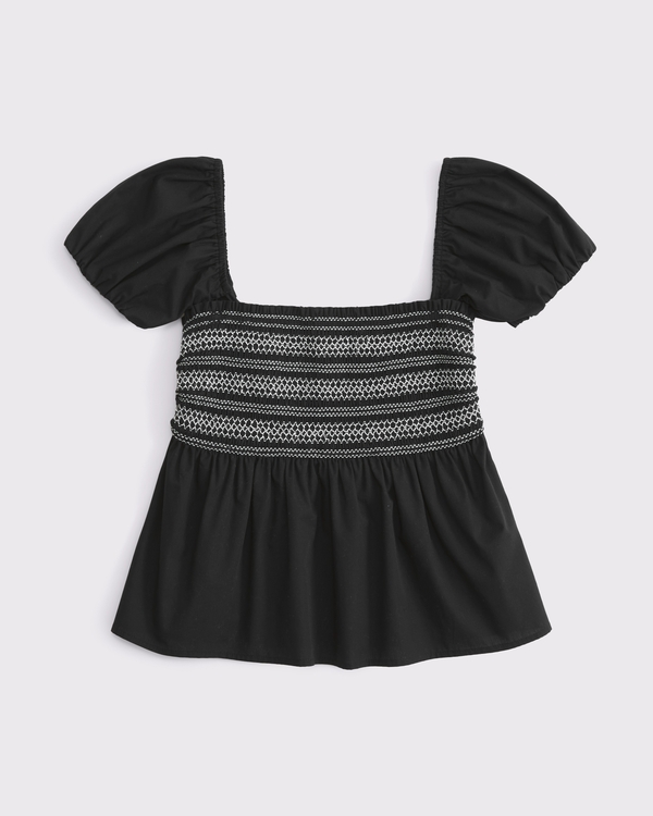 Convertible Sleeve Smocked Top