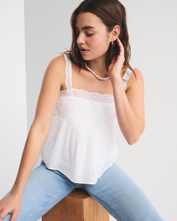Pintuck Easy Squareneck Tank