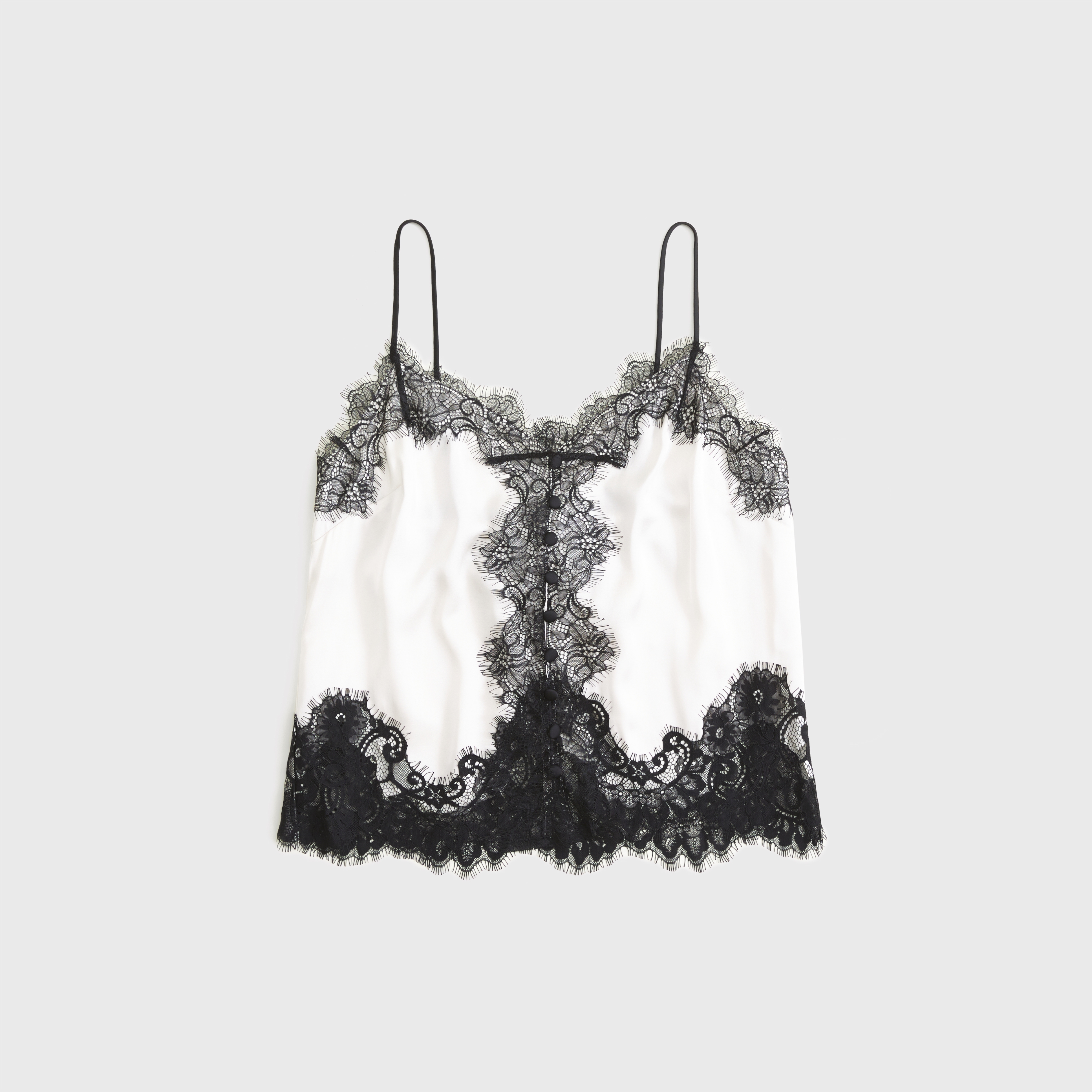 Женский топ Abercrombie & Fitch Lace and Satin Button-Through Cami, цвет: Кремовый — фото 1