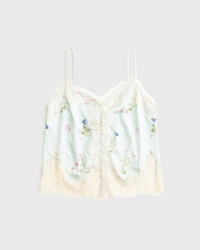 Lace and Satin Button-Through Cami