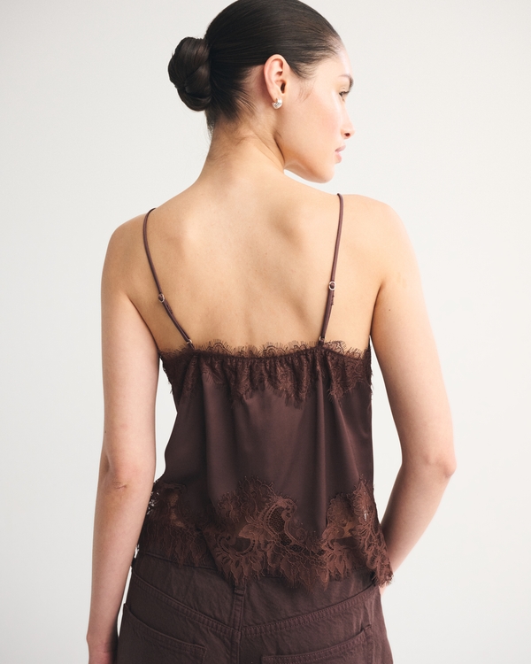 Lace and Satin Button-Through Cami