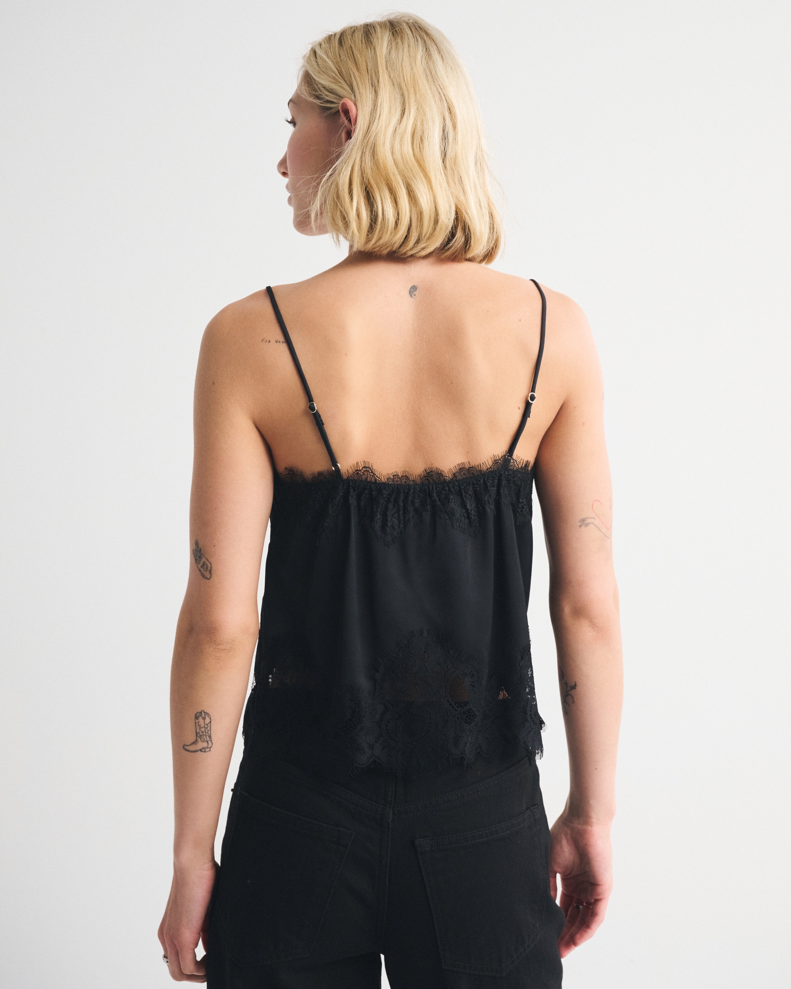 Lace and Satin Button-Through Cami