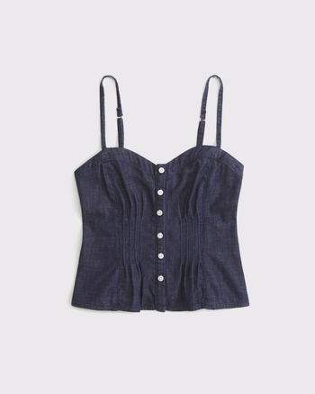 Bra-Free Pintuck Sweetheart Cami