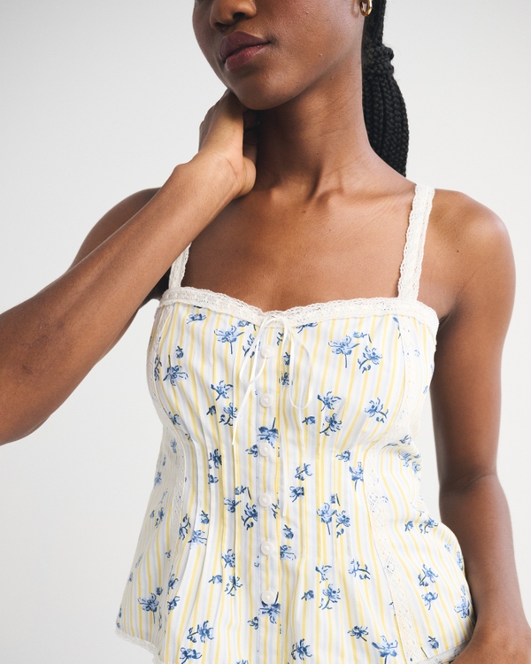 Bra-Free Pintuck Sweetheart Cami