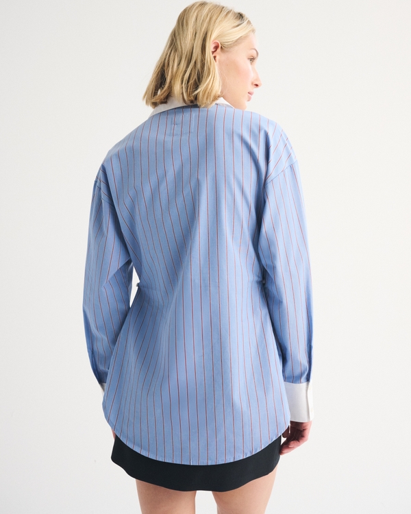 Convertible Oversized Poplin Shirt