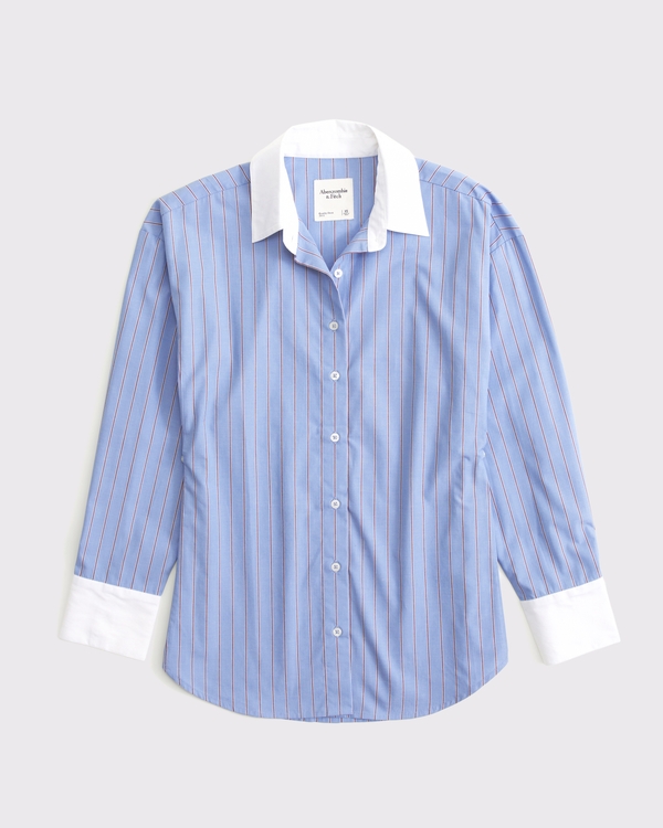 Convertible Oversized Poplin Shirt