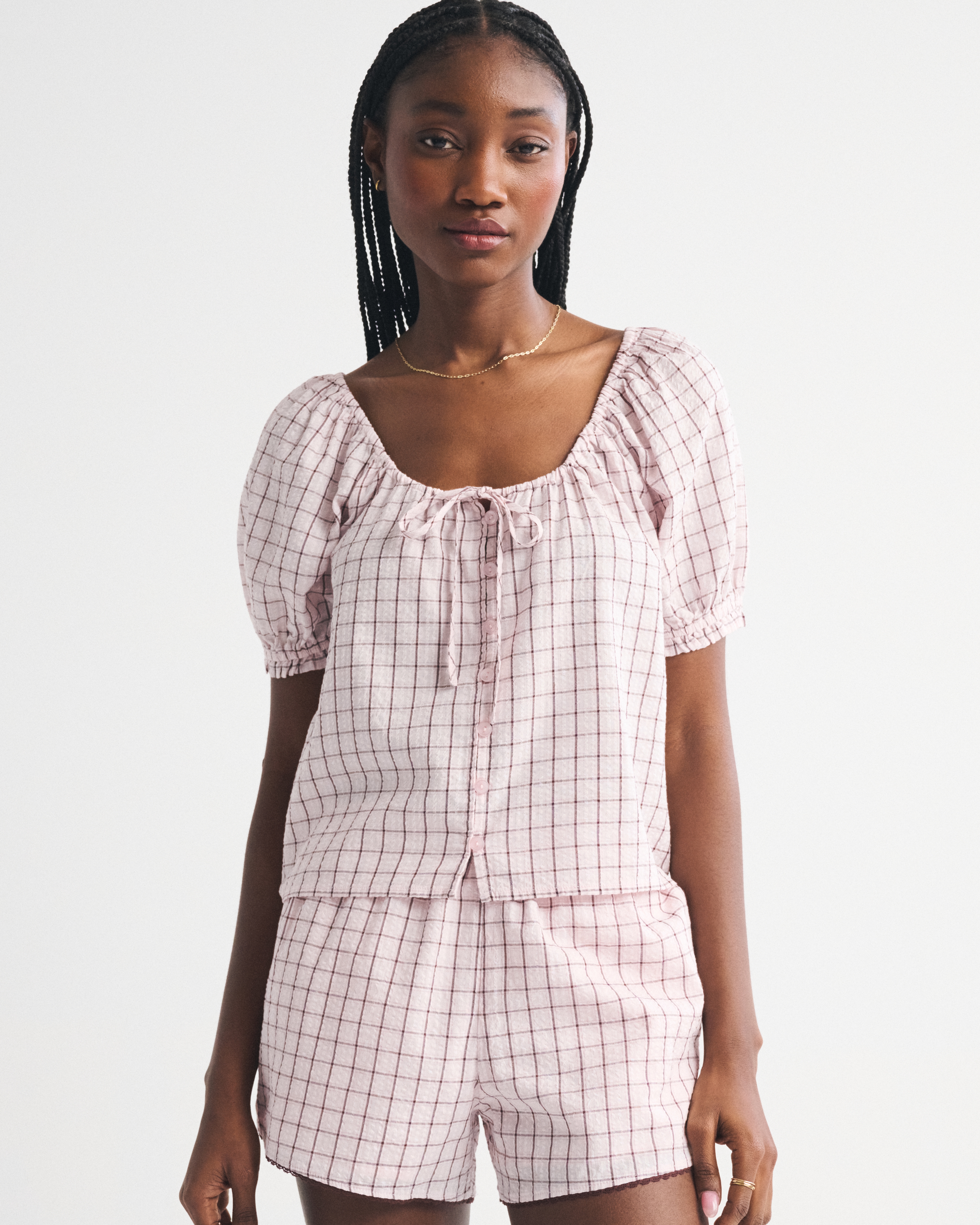 Женские блузки Abercrombie & Fitch Button-Through Short-Sleeve Blouse — фото 2