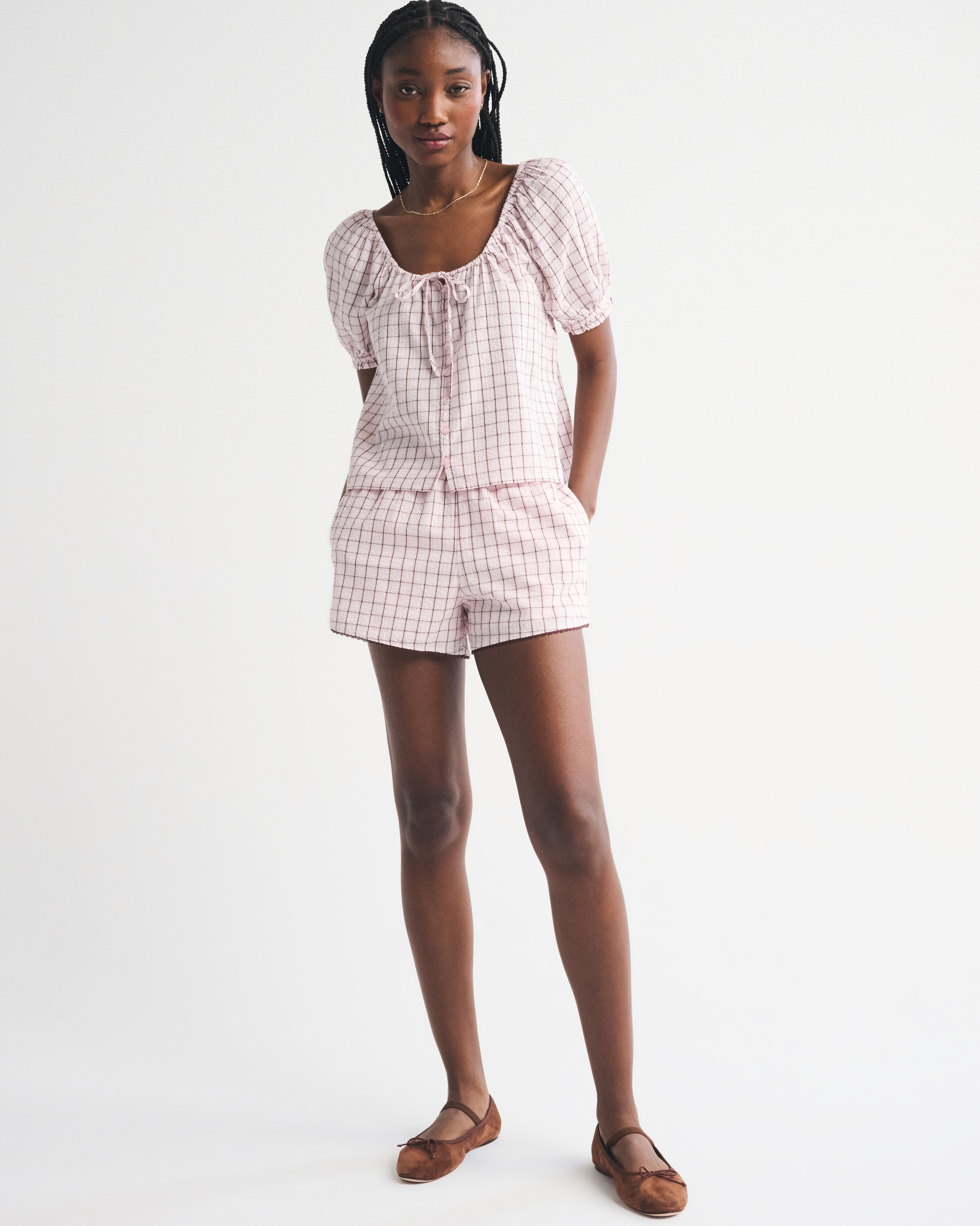 Женские блузки Abercrombie & Fitch Button-Through Short-Sleeve Blouse — фото 3