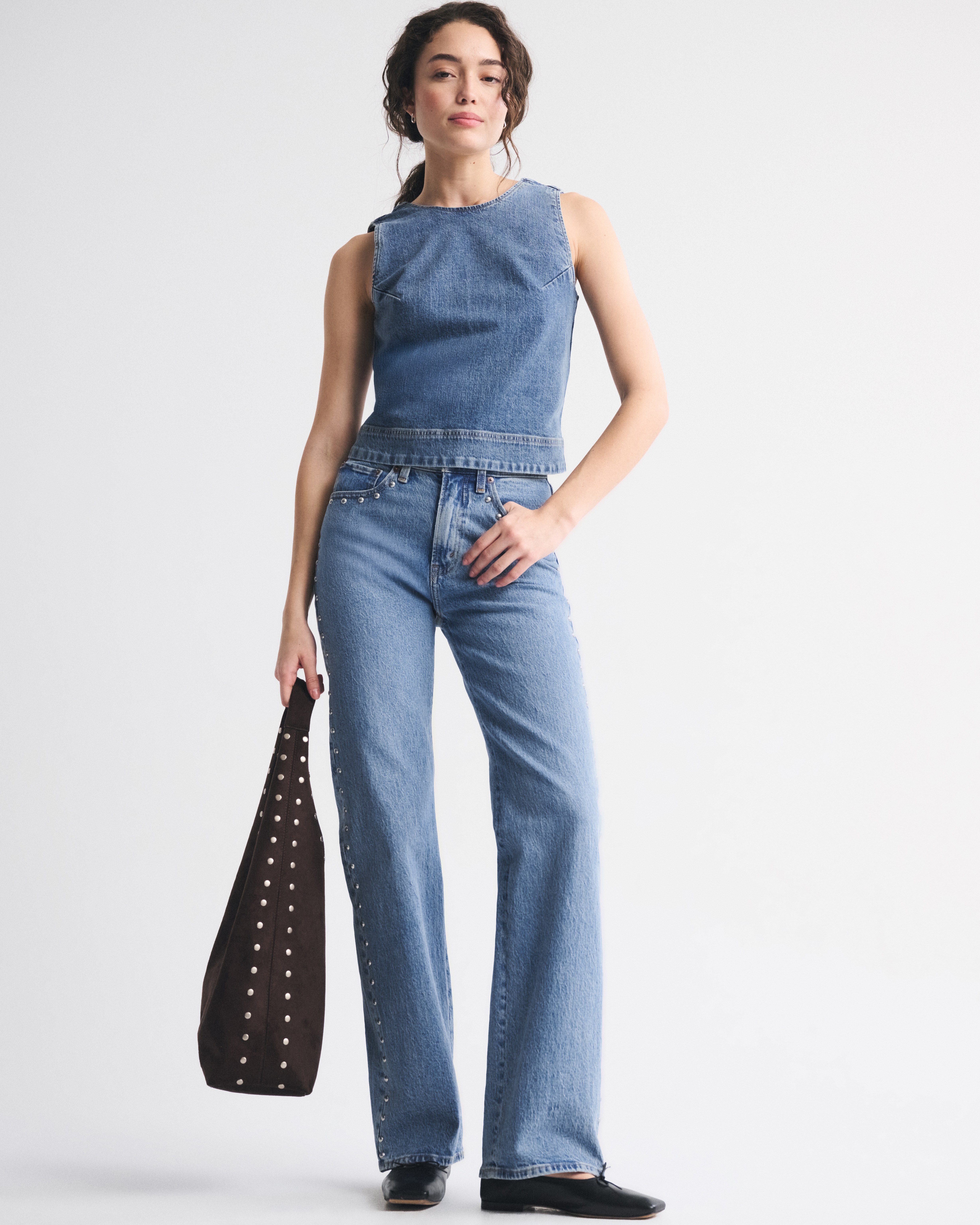 Женские джинсы Abercrombie & Fitch Denim Shell Top — фото 3