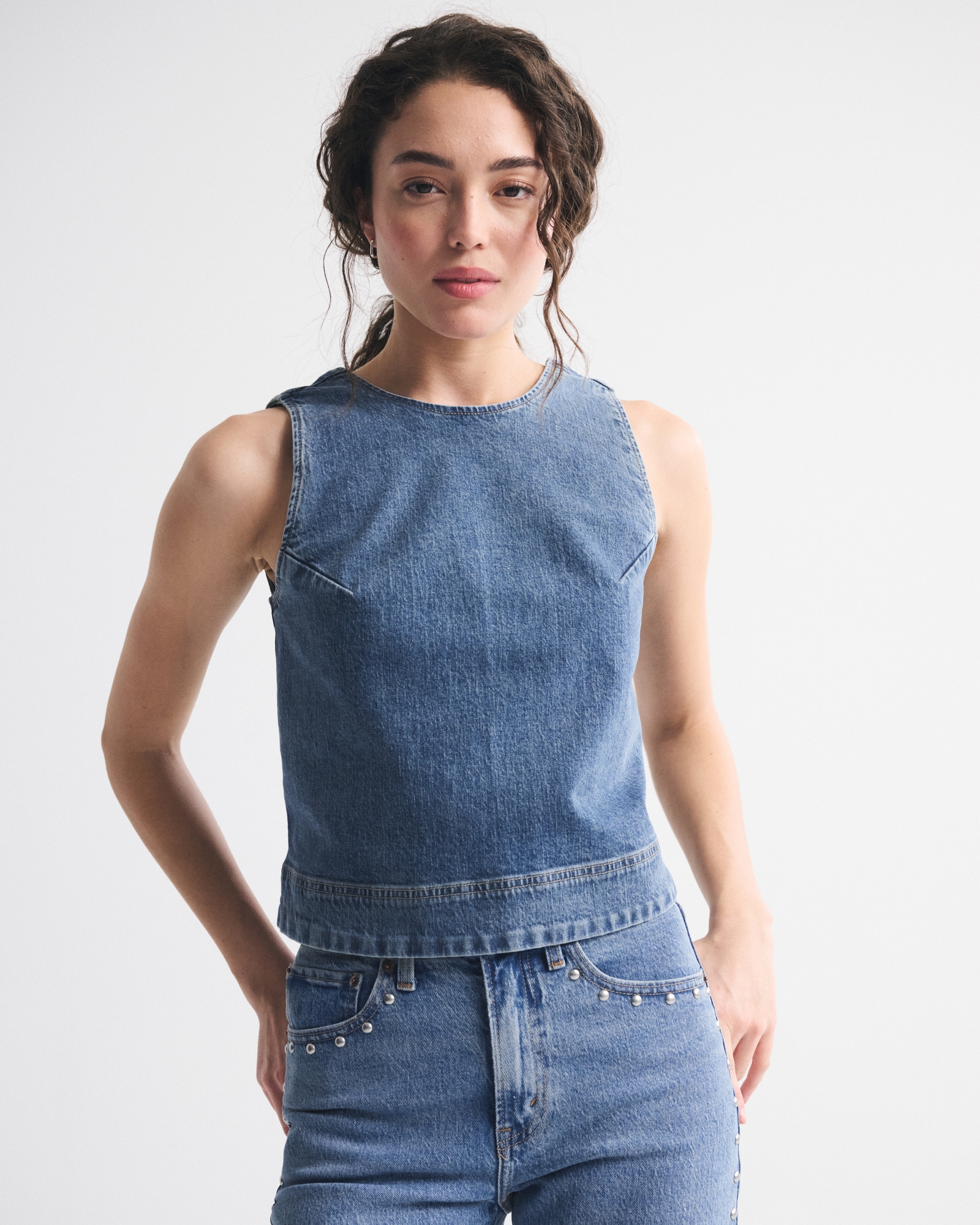 Denim Shell Top
