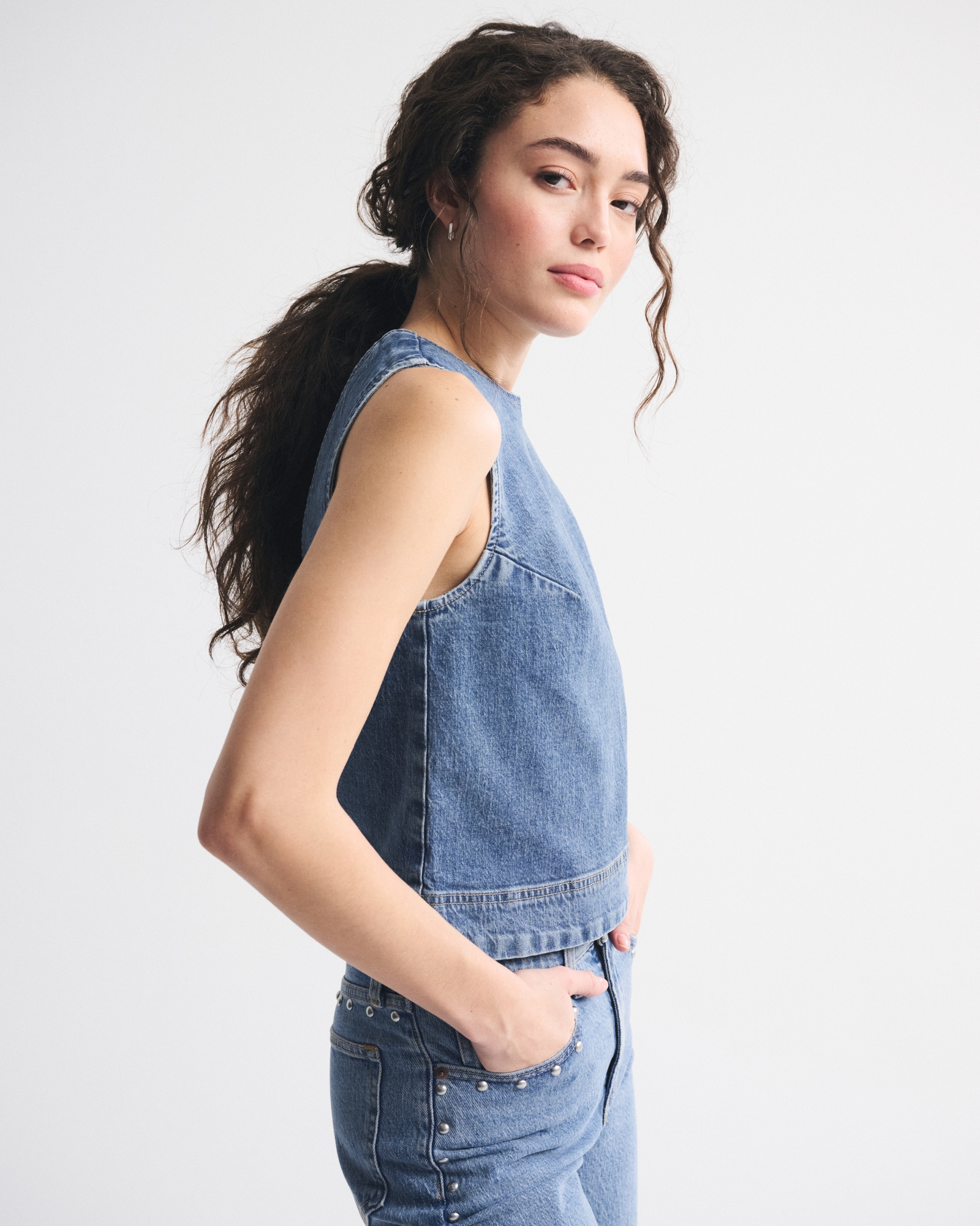 Denim Shell Top