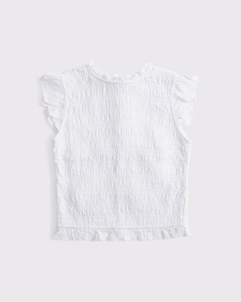 Tie-Back Smocked Linen-Blend Top from Abercrombie & Fitch - $75