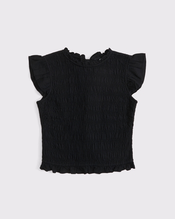 Tie-Back Smocked Linen-Blend Top from Abercrombie & Fitch - $75