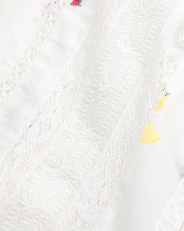 Button-Through Lace-Trim Tank