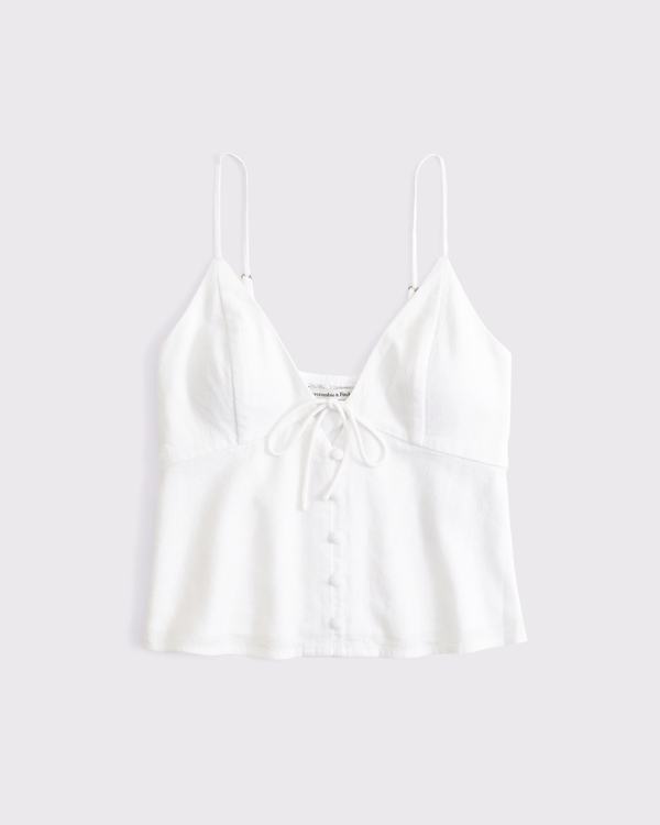 Abercrombie & Fitch The A&F Bella Bra-Free Linen-Blend Cami