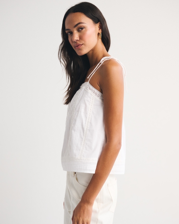 Women's Lace-Trim Tie-Strap Cami | Women's Sale | Abercrombie.com