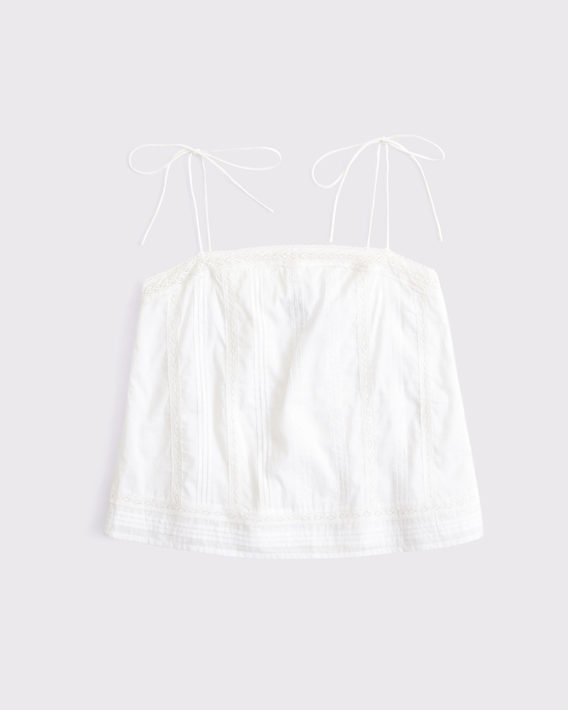 Women's Lace-Trim Tie-Strap Cami | Women's Sale | Abercrombie.com