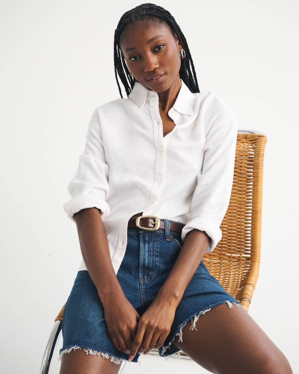 Oversized Linen-Blend Shirt