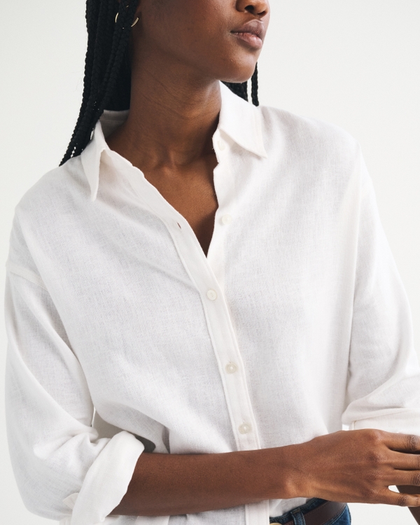Oversized Linen-Blend Shirt