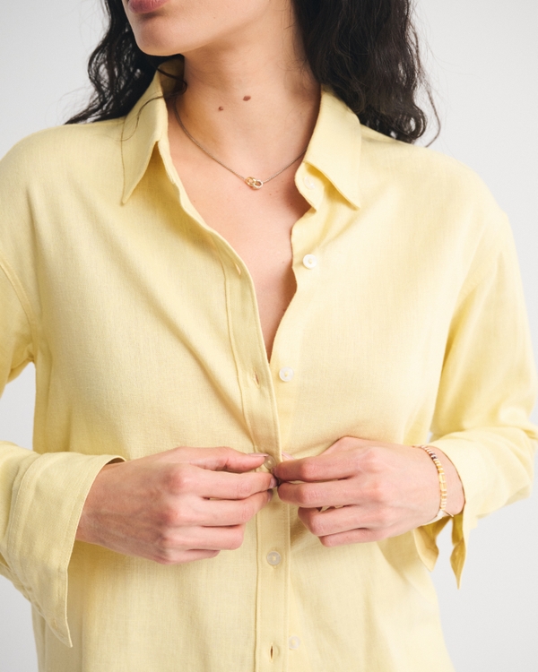 Oversized Linen-Blend Shirt