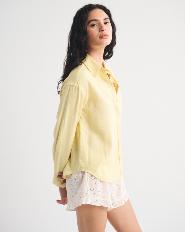 Oversized Linen-Blend Shirt