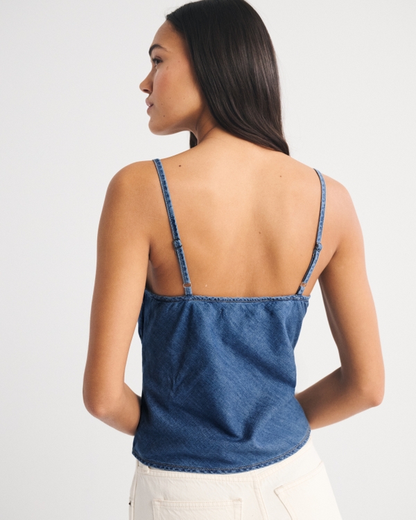 A&F Bella Bra-Free Denim Tie-Front Cami