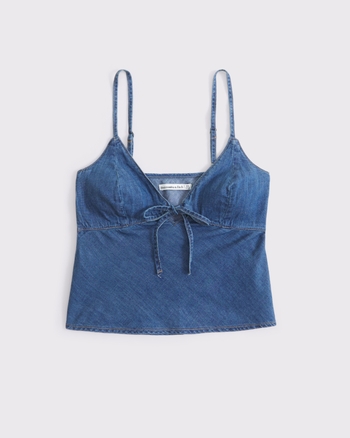 A&F Bella Bra-Free Denim Tie-Front Cami