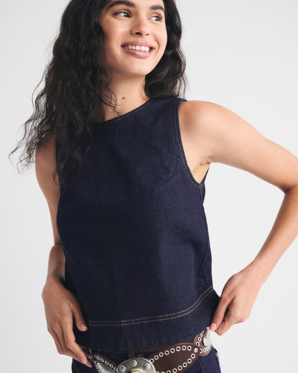 Denim Shell Top, Rinse view 2