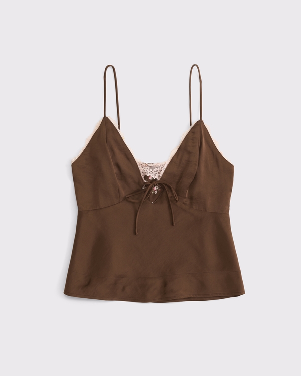 Women's A&F Bella 2-in-1 Reversible Tie-Front Cami | Women's Tops