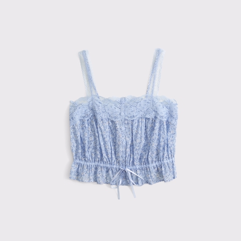 Женские топы Abercrombie & Fitch Lace-Trim Cinched Button-Through Cami
