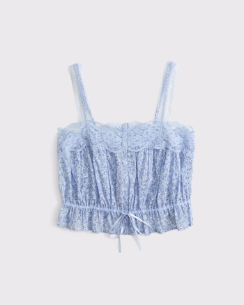 Lace-Trim Cinched Button-Through Cami from Abercrombie & Fitch - $65