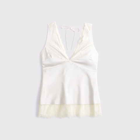 Женские топы Abercrombie & Fitch Lace-Trim Tie-Back Tank