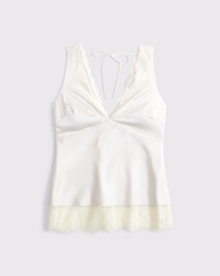 Lace-Trim Tie-Back Tank