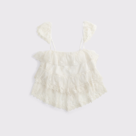 Женские топы Abercrombie & Fitch Embroidered Ruffle Cami
