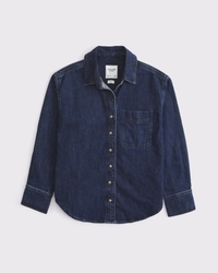 Oversized Linen-Blend Denim Shirt