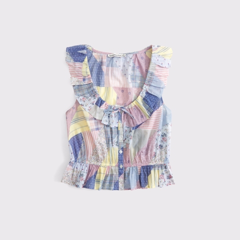 Женские топы Abercrombie & Fitch Ruffle Scoopneck Button-Through Tank
